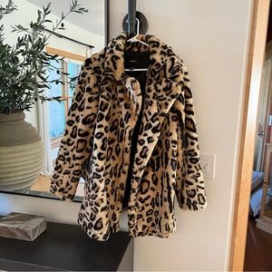 Forever 21 furry leopard print coat